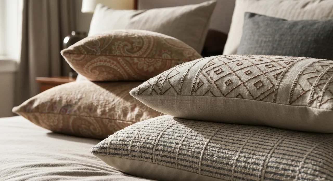 Eclectisch Slaapkamer - detail van materialen en textuur