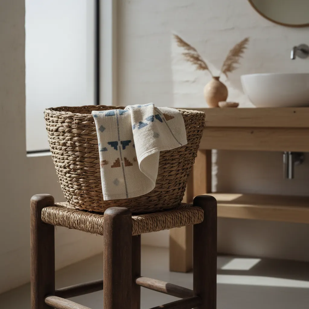 Ethnostijl Badkamer - detail van materialen en textuur