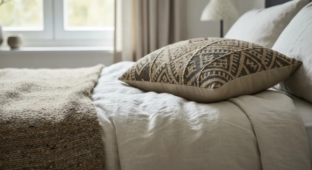 Ethnostijl Slaapkamer - detail van materialen en textuur