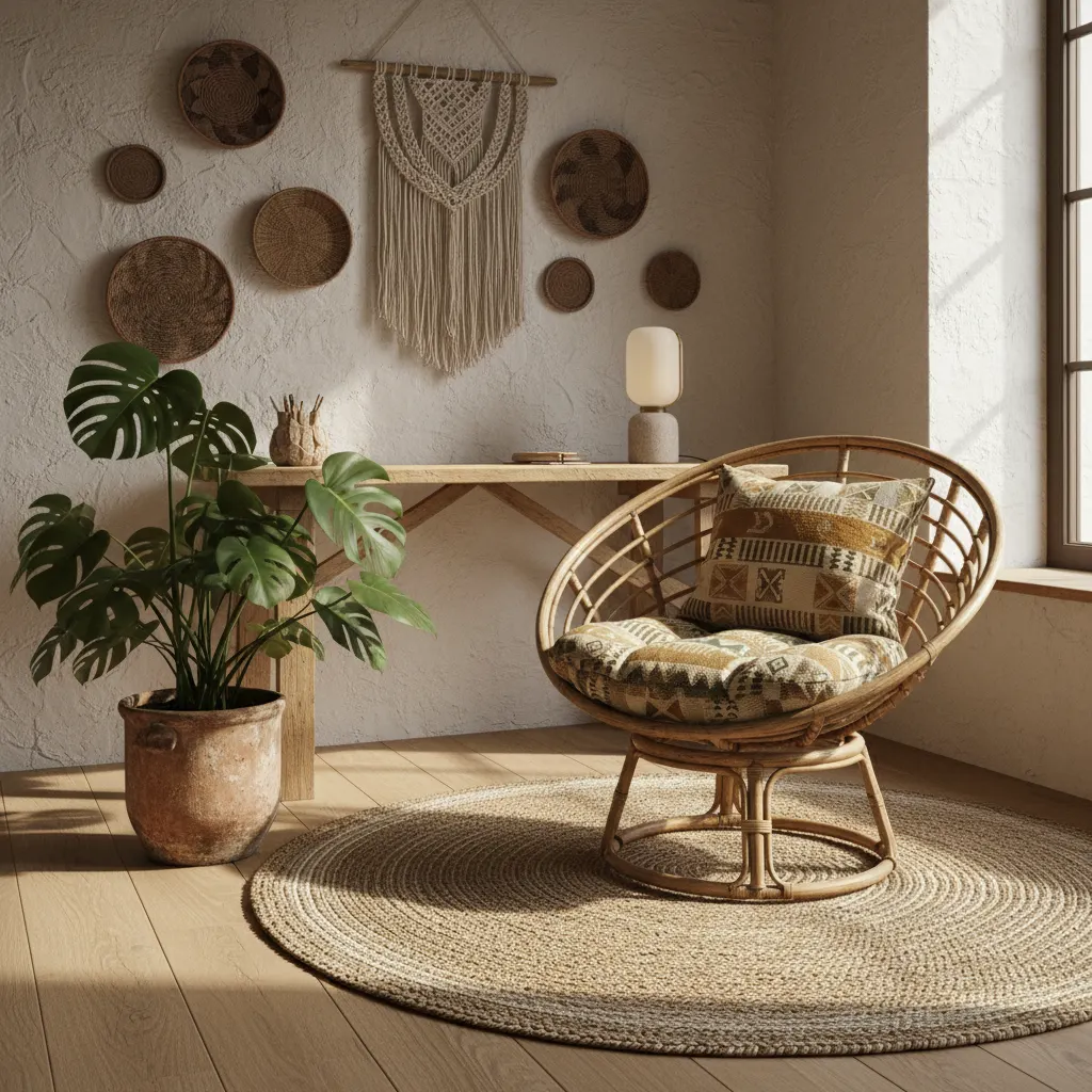 Ethnostijl Werkkamer - kleurenpalet en sfeer