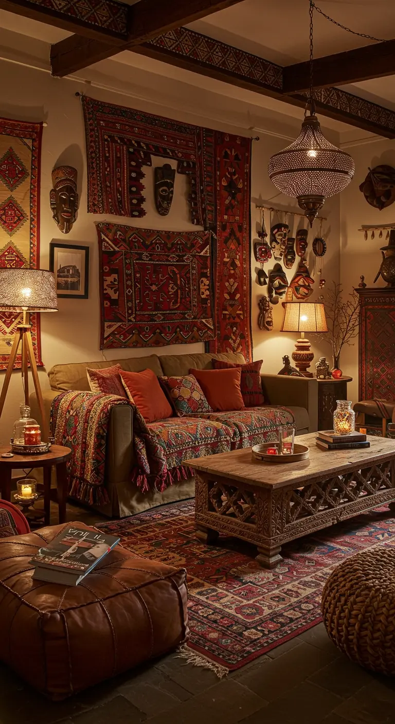 Ethnostijl Woonkamer - sfeervolle woonkamer 8