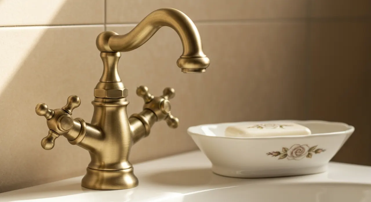 Grandmillennial Badkamer - detail van materialen en textuur