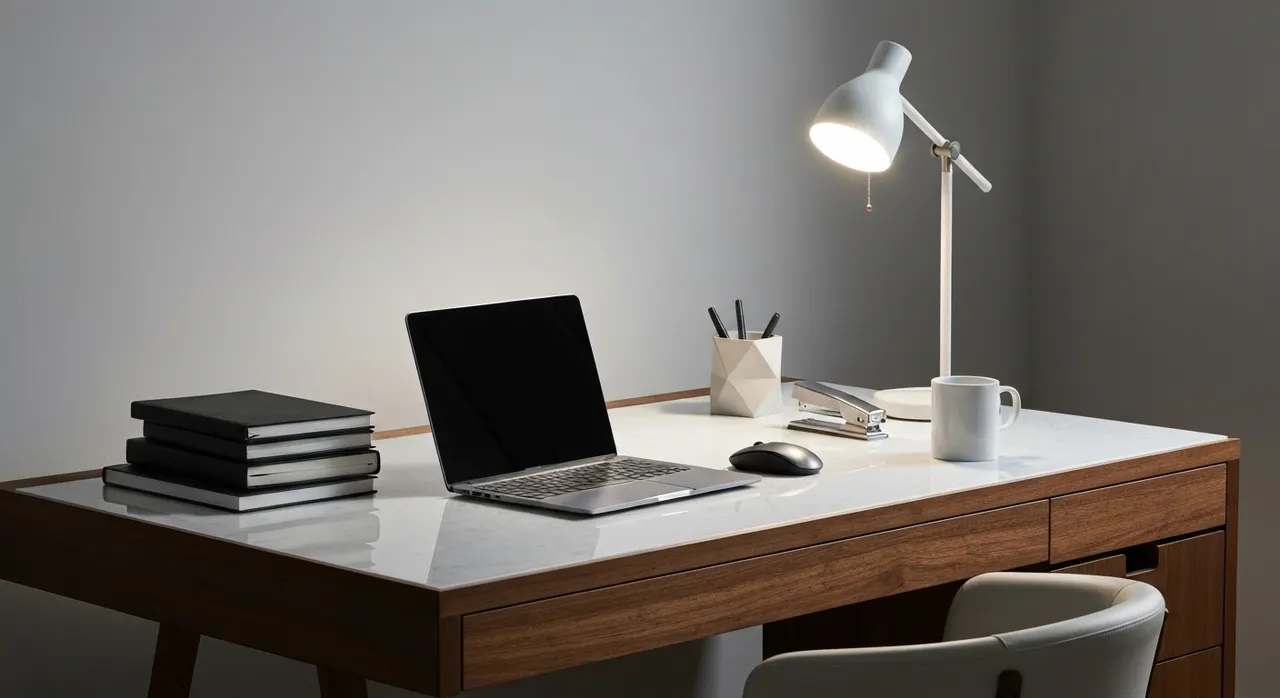 Grandmillennial Werkkamer - detail van materialen en textuur