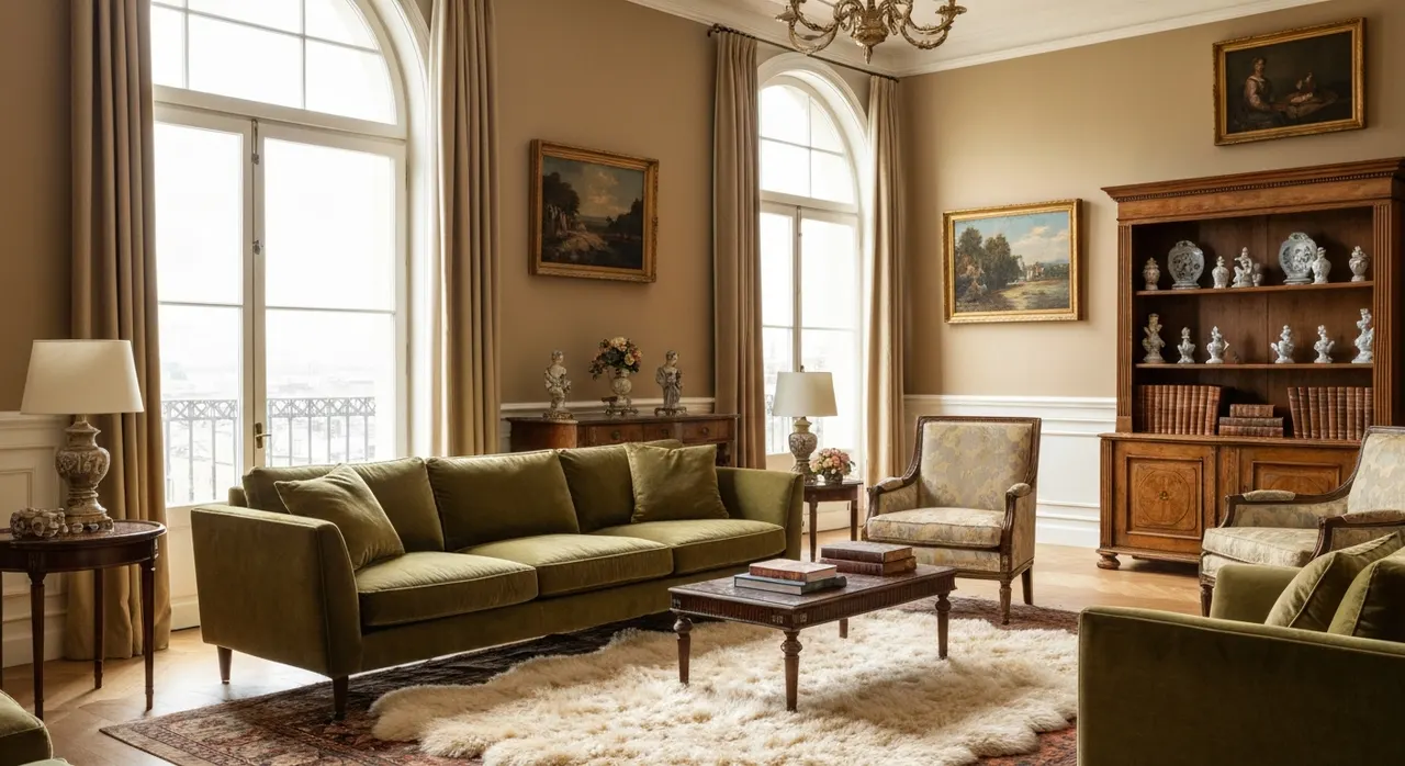 Grandmillennial woonkamer