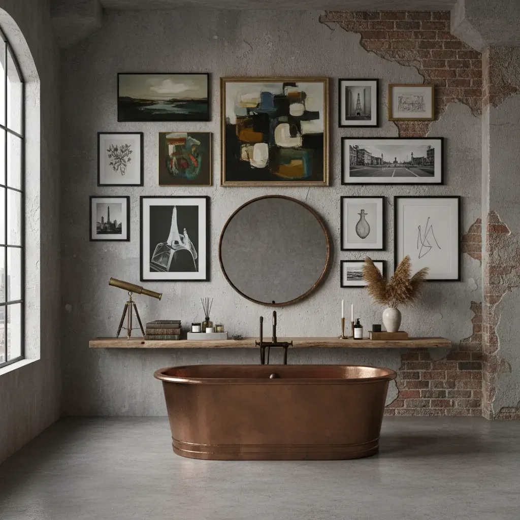 Industrial Badkamer - galerij wand