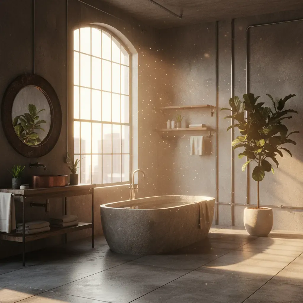 Industrial Badkamer - ochtendlicht