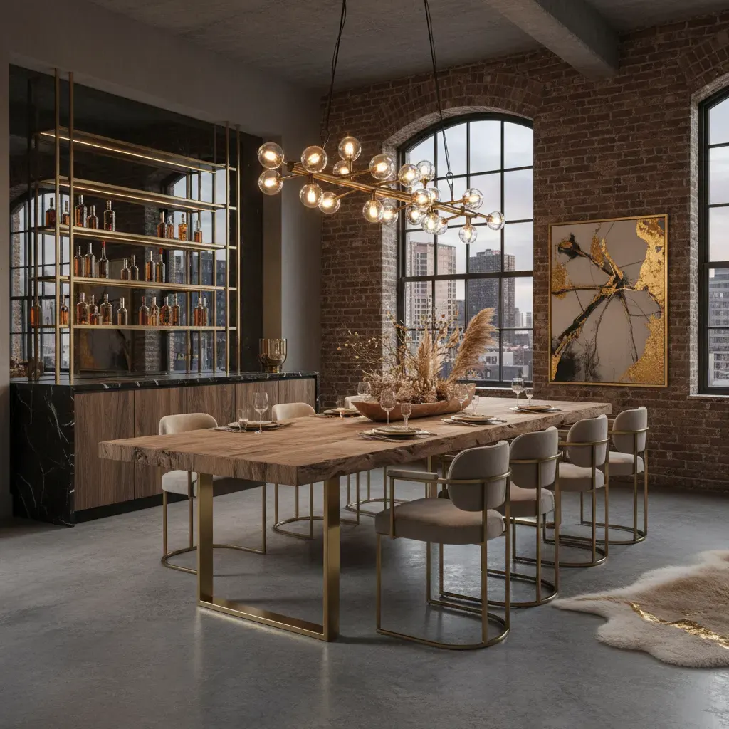 Industrial Eetkamer - luxe variant