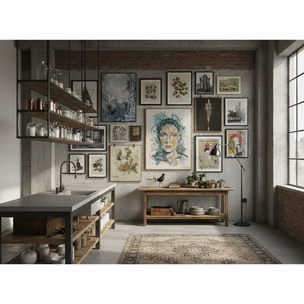 Industrial Keuken - galerij wand