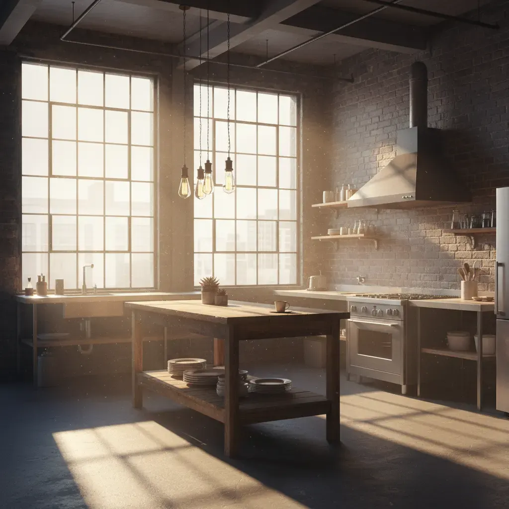 Industrial Keuken - ochtendlicht