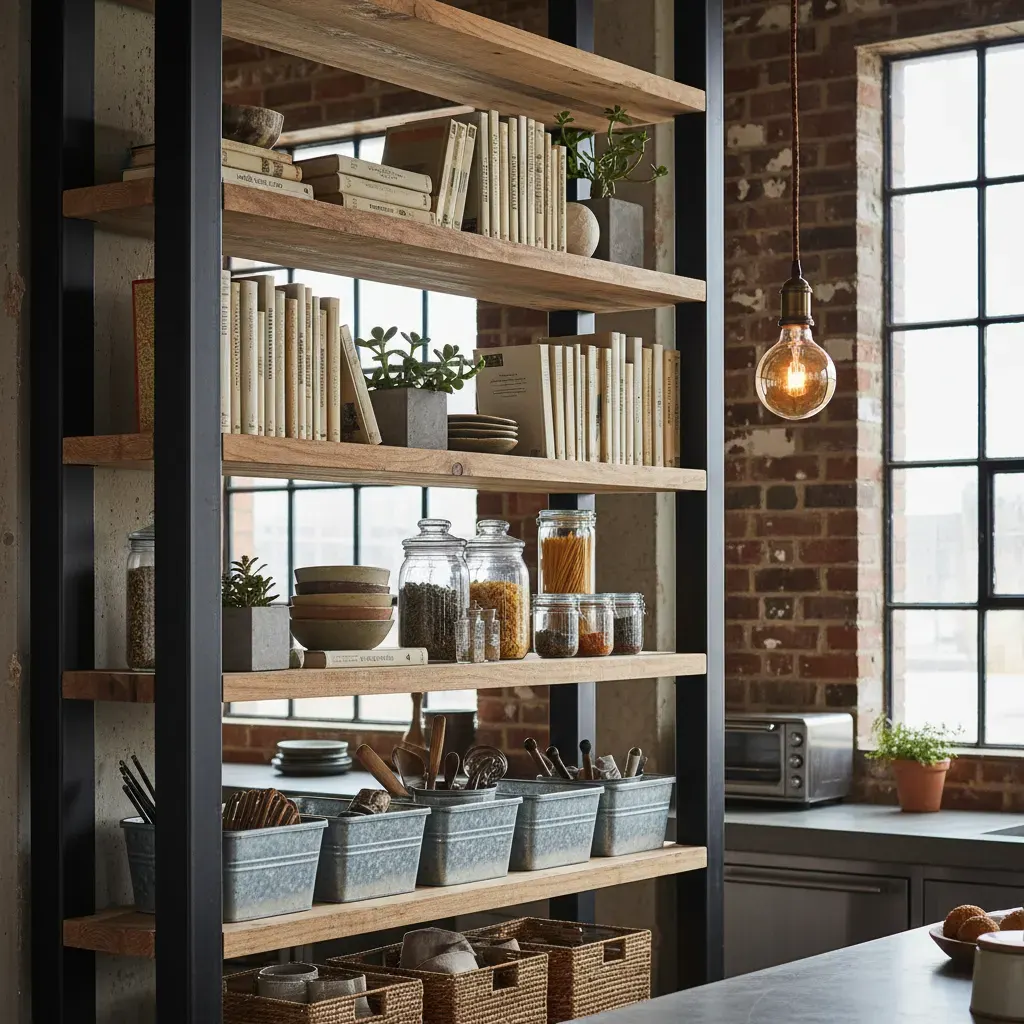 Industrial Keuken - rekken en opbergen