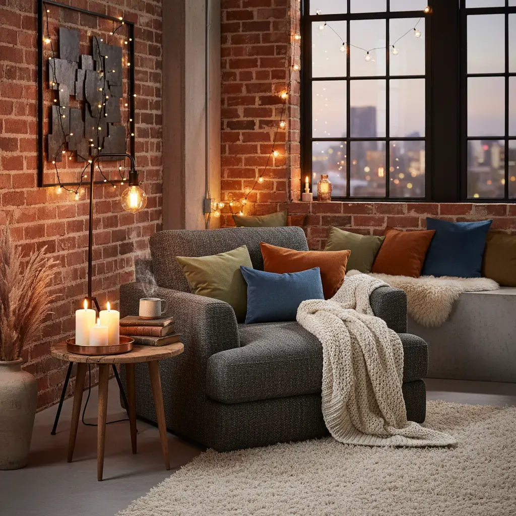 Industrial Slaapkamer - sfeervol hoekje