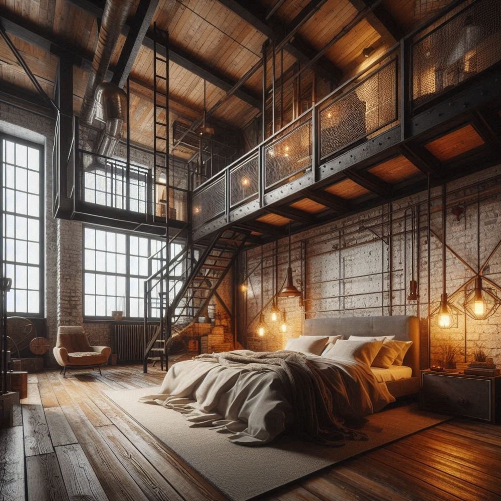 Industrial Slaapkamer - sfeervolle slaapkamer 1