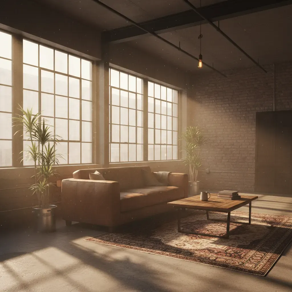 Industrial Woonkamer - ochtendlicht
