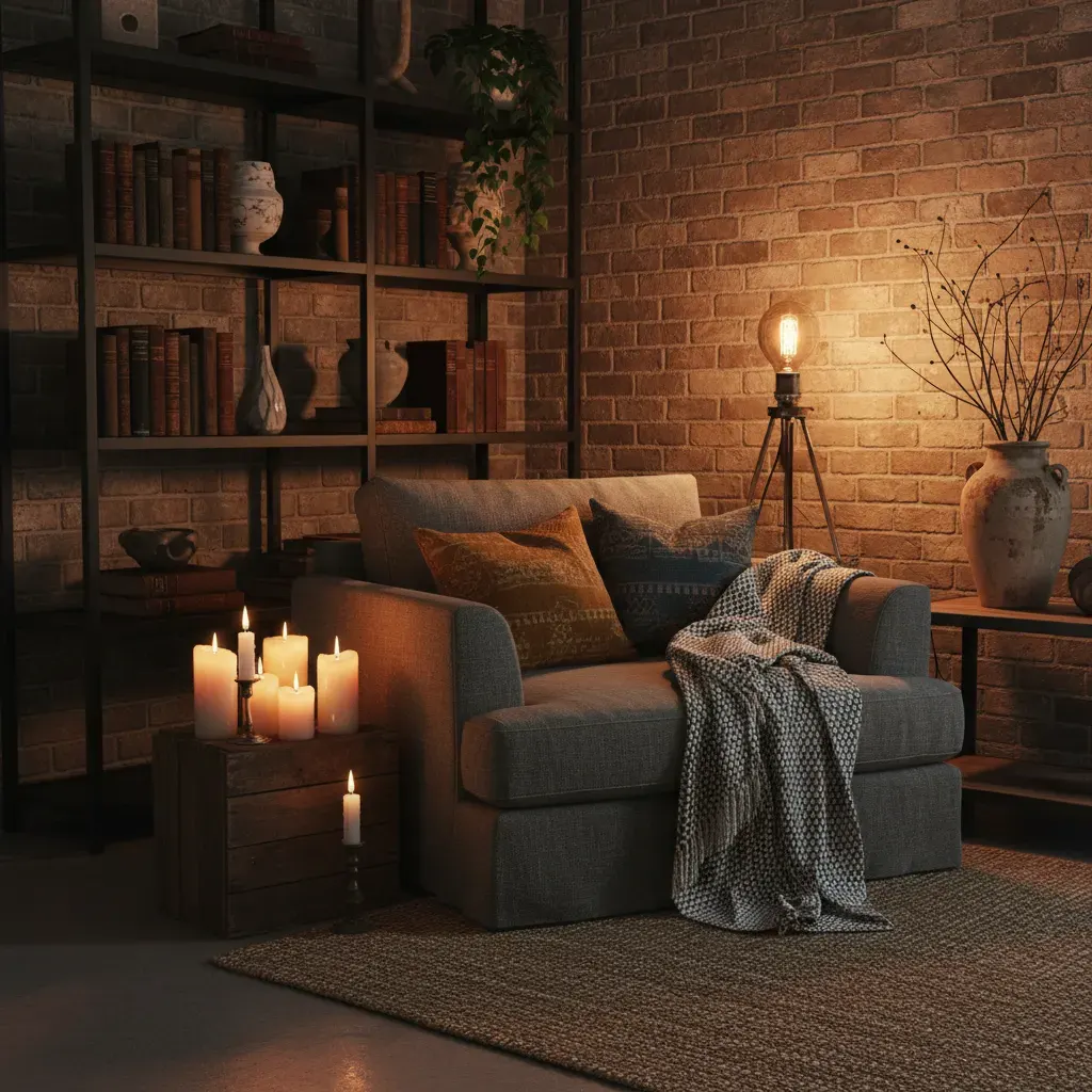 Industrial Woonkamer - sfeervol hoekje