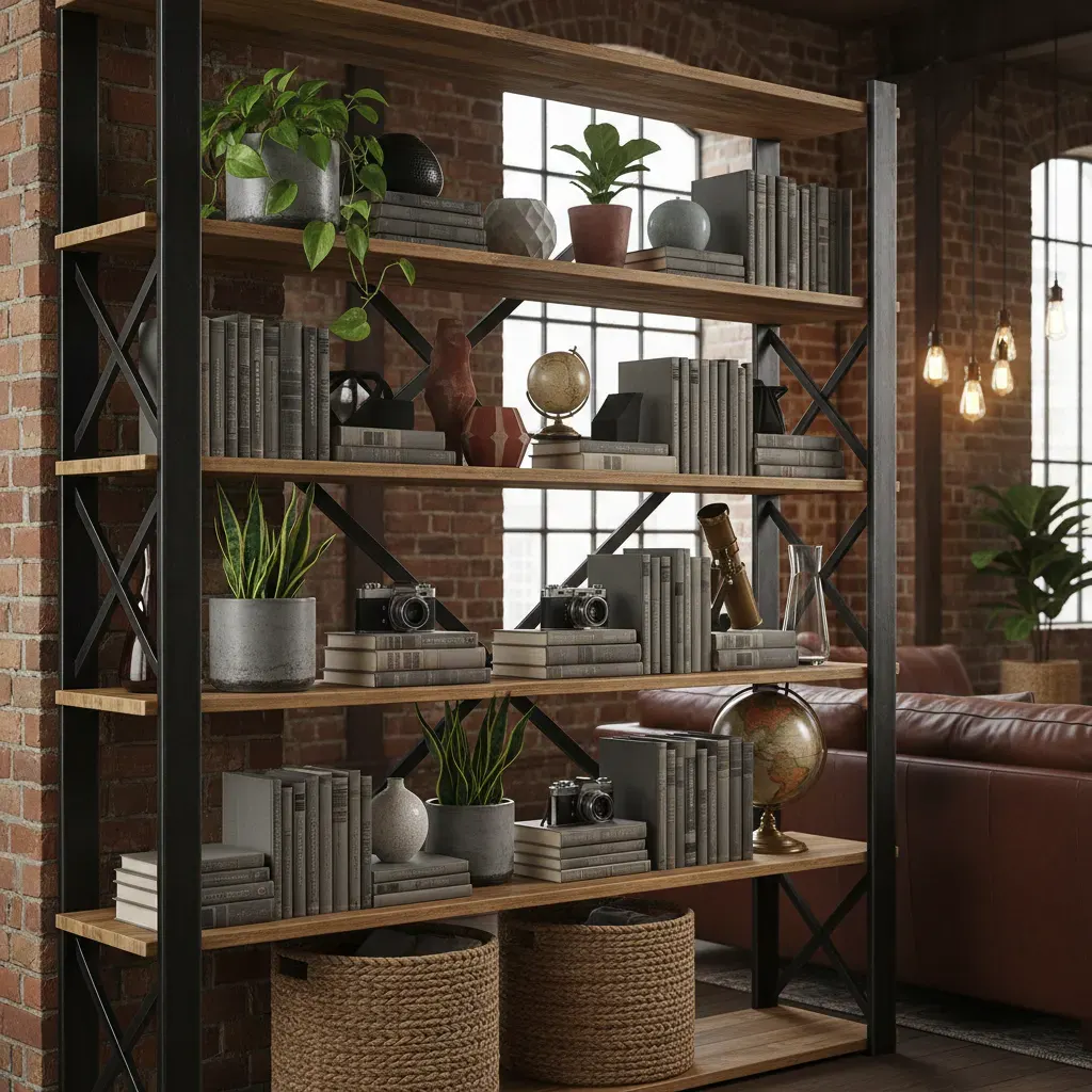 Industrial Woonkamer - rekken en opbergen