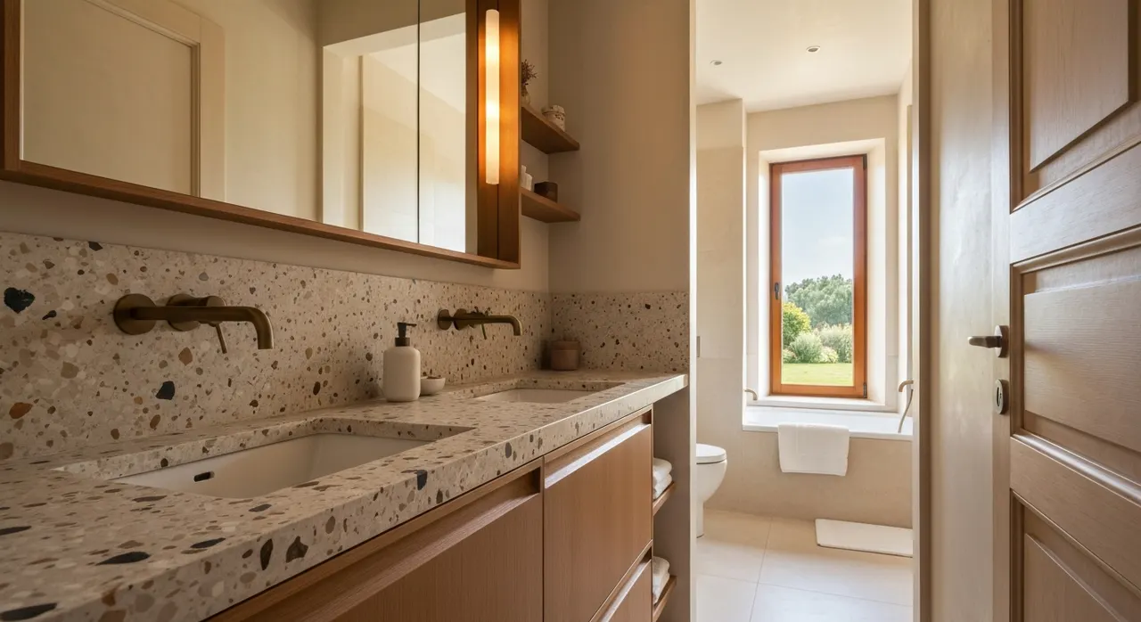 Italiaans Design Badkamer - detail van materialen en textuur