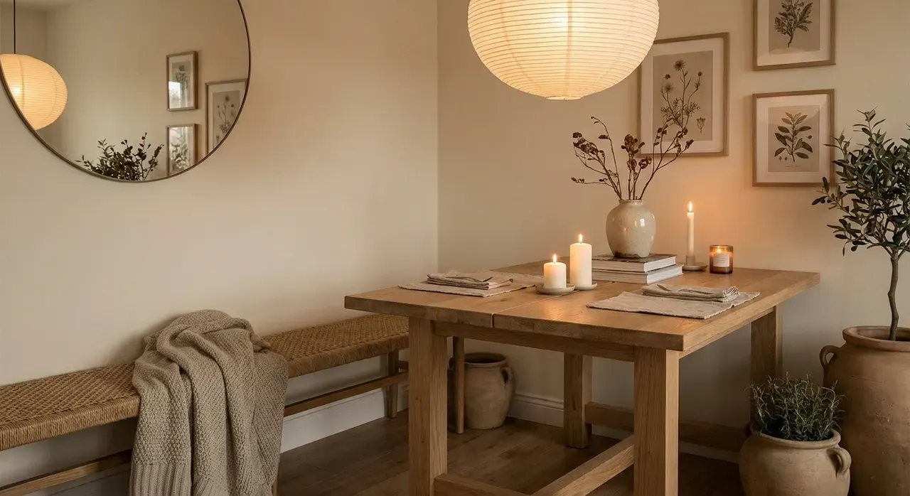 Japandi Eetkamer - sfeervol hoekje
