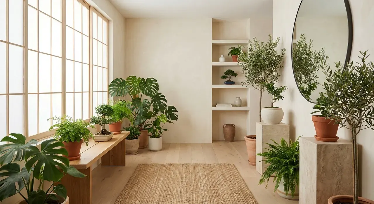 Japandi Hal - planten en groen accent