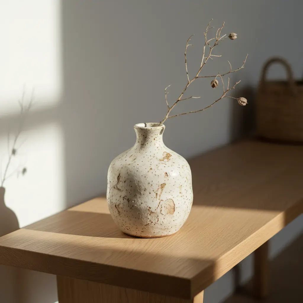 Japandi Hal - detail van materialen en textuur