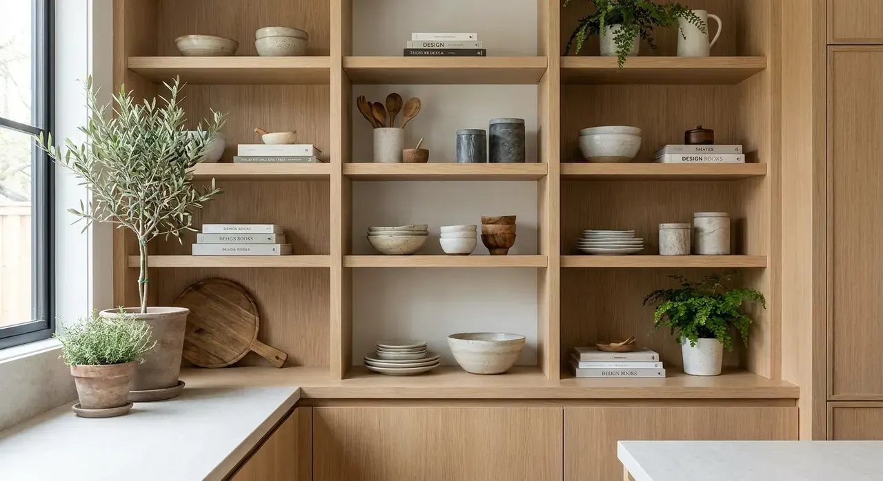 Japandi Keuken - rekken en opbergen