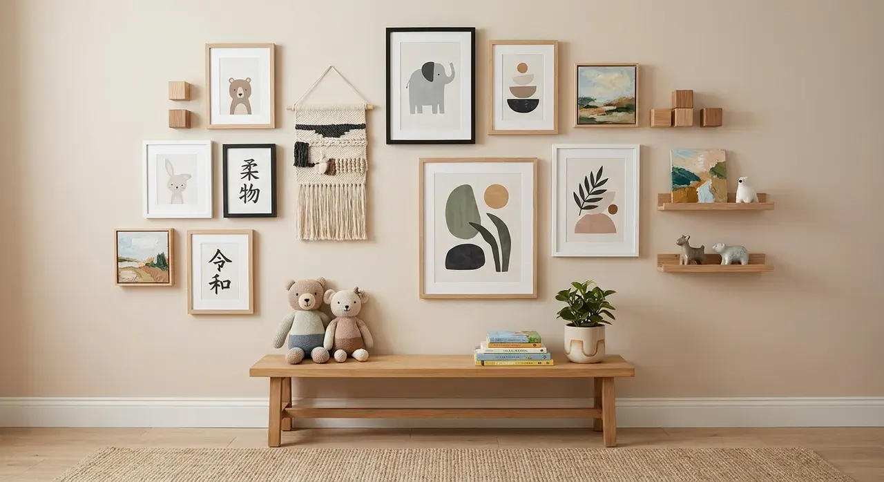 Japandi Kinderkamer - galerij wand