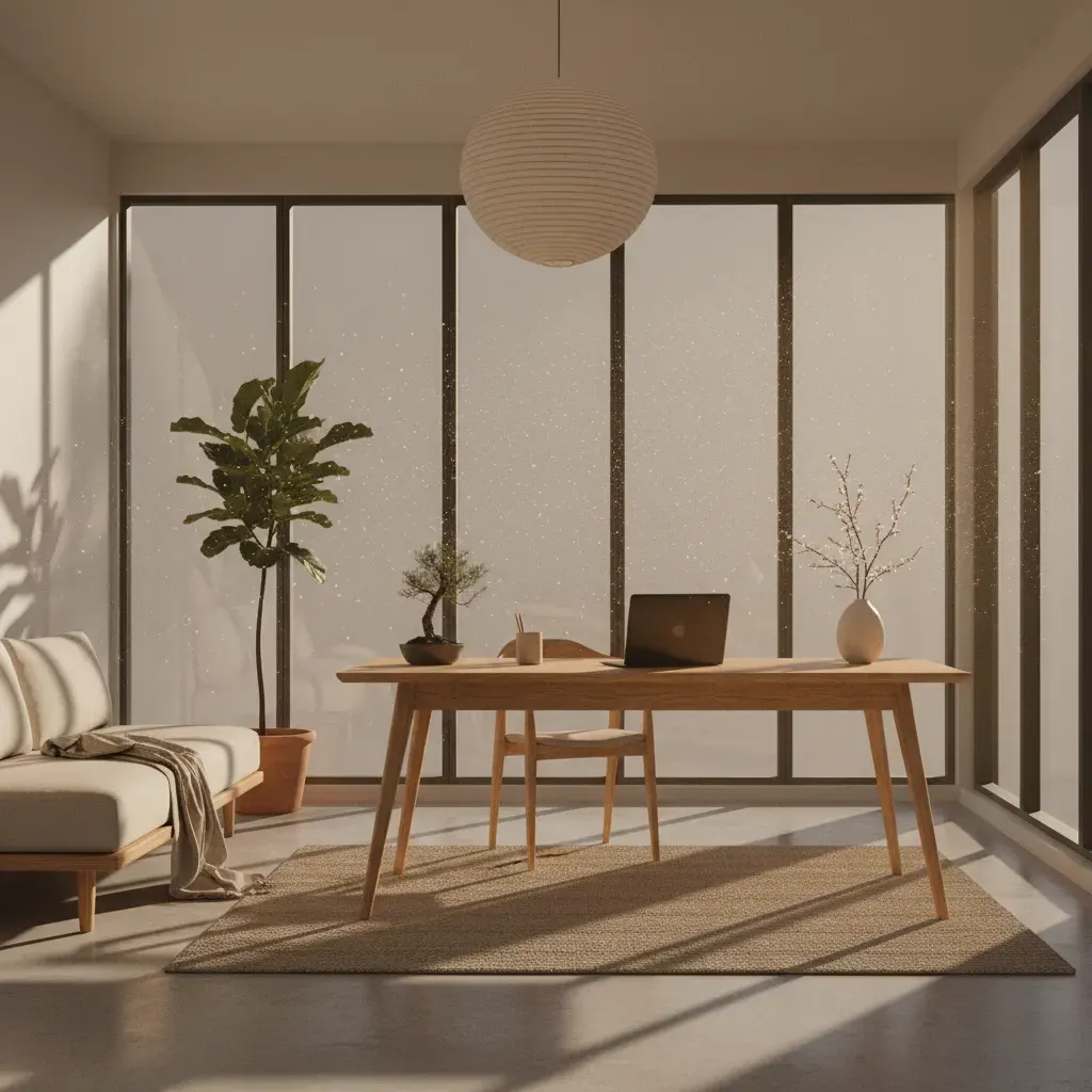 Japandi Werkkamer - ochtendlicht