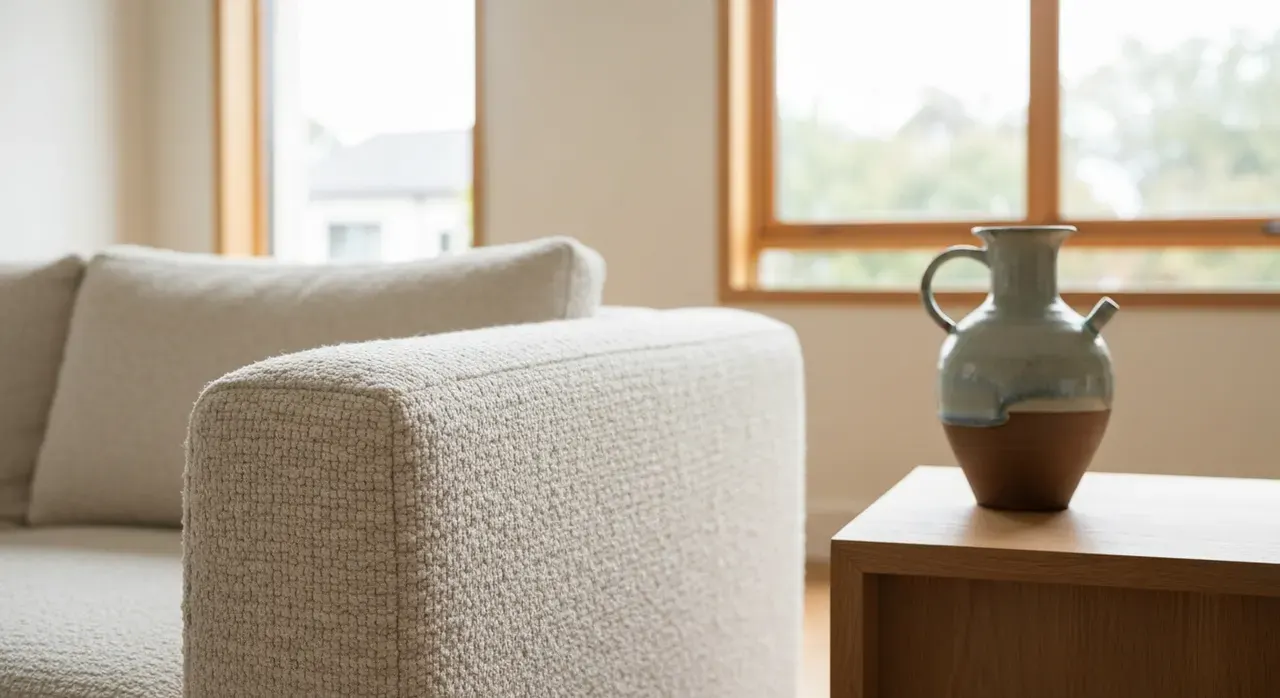 Japandi Woonkamer - detail van materialen en textuur