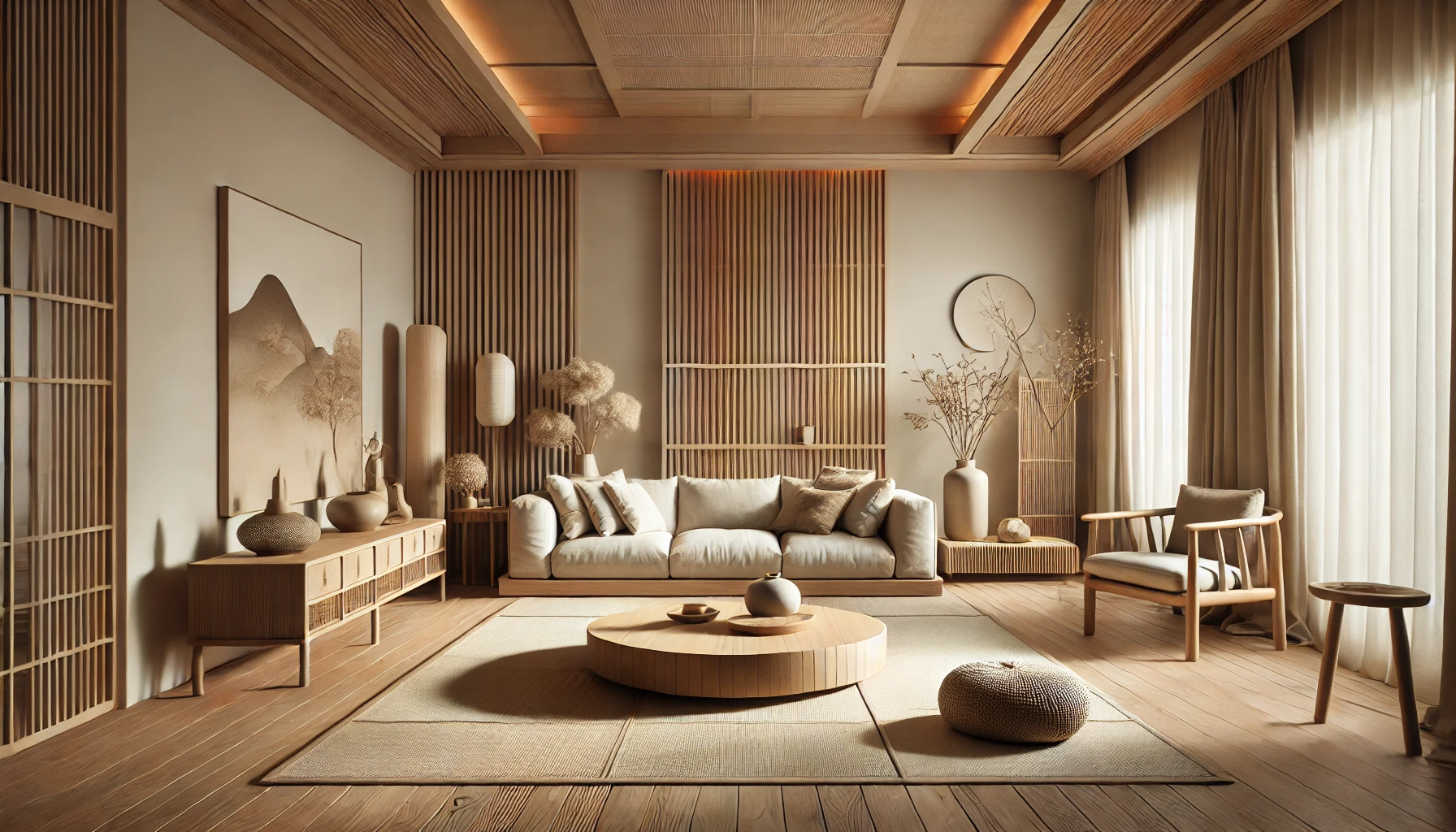 Japandi Woonkamer - sfeervolle woonkamer 14