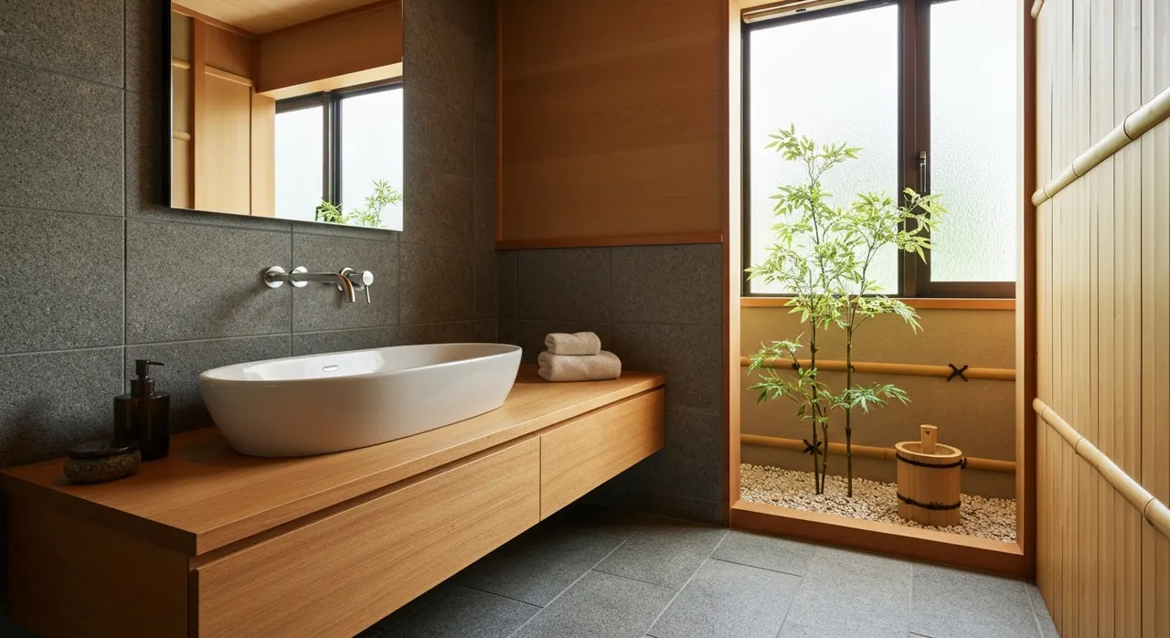 Japans Zen Badkamer - kleurenpalet en sfeer