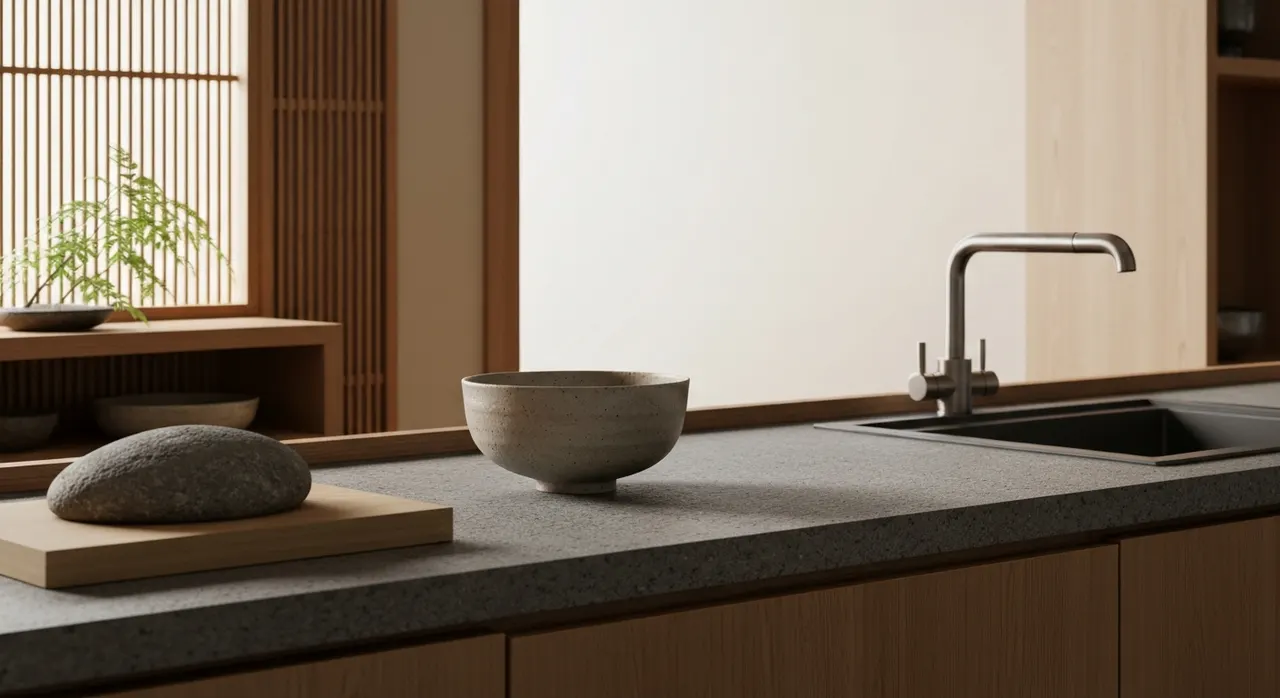 Japans Zen Keuken - detail van materialen en textuur