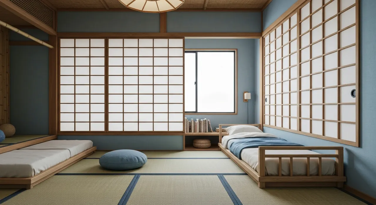 Japans Zen Kinderkamer - detail van materialen en textuur