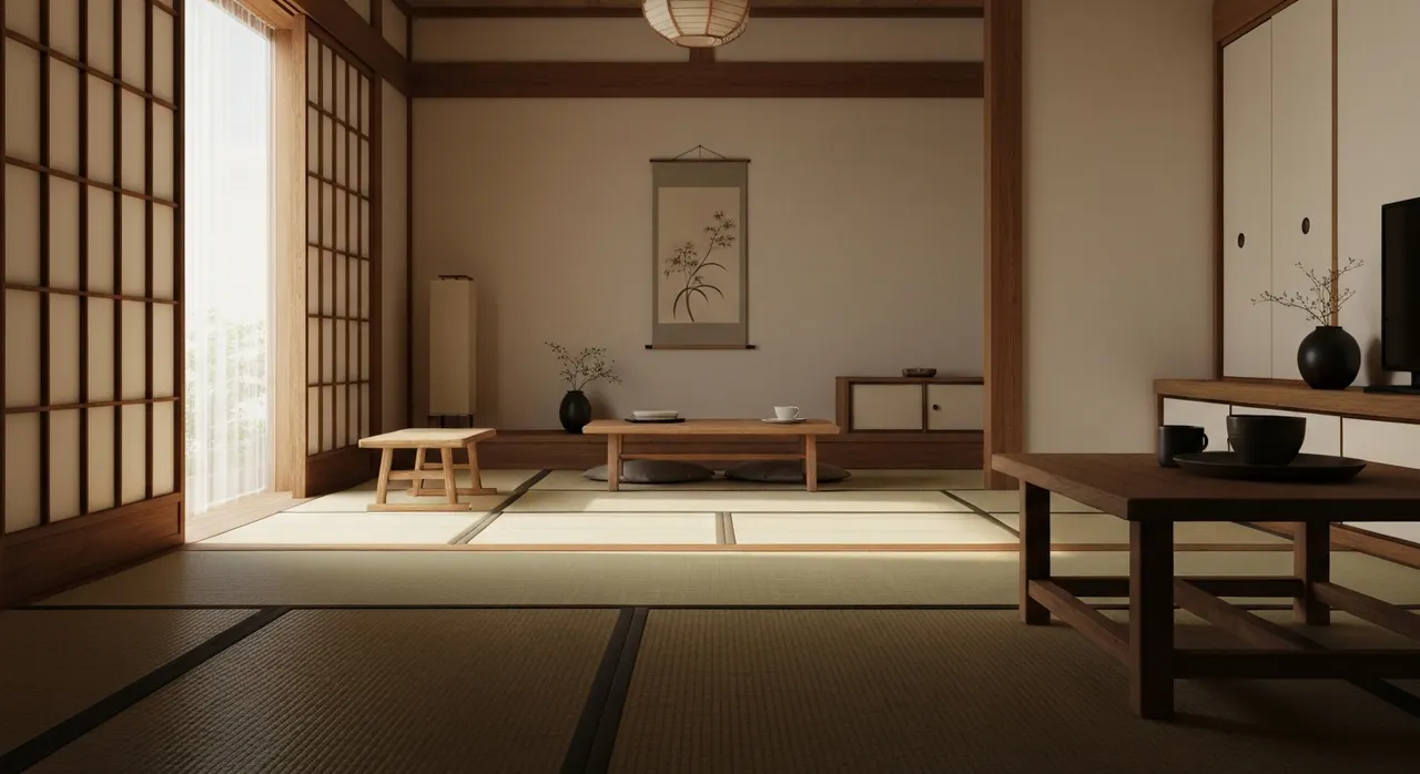 Japans Zen Woonkamer - kleurenpalet en sfeer