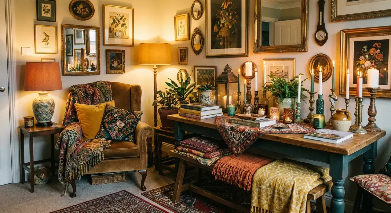 Maximalistisch Eetkamer - sfeervol hoekje