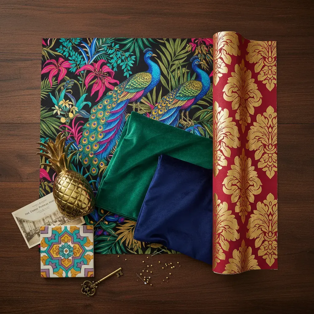 Maximalistisch Eetkamer - inrichting en decoratie