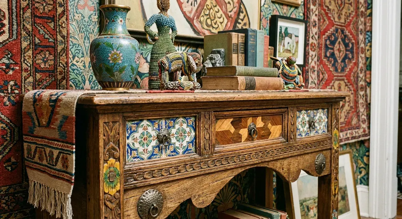 Maximalistisch Hal - meubels en opstelling