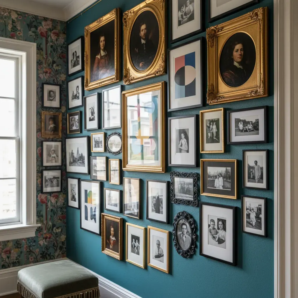 Maximalistisch Hal - detail van materialen en textuur