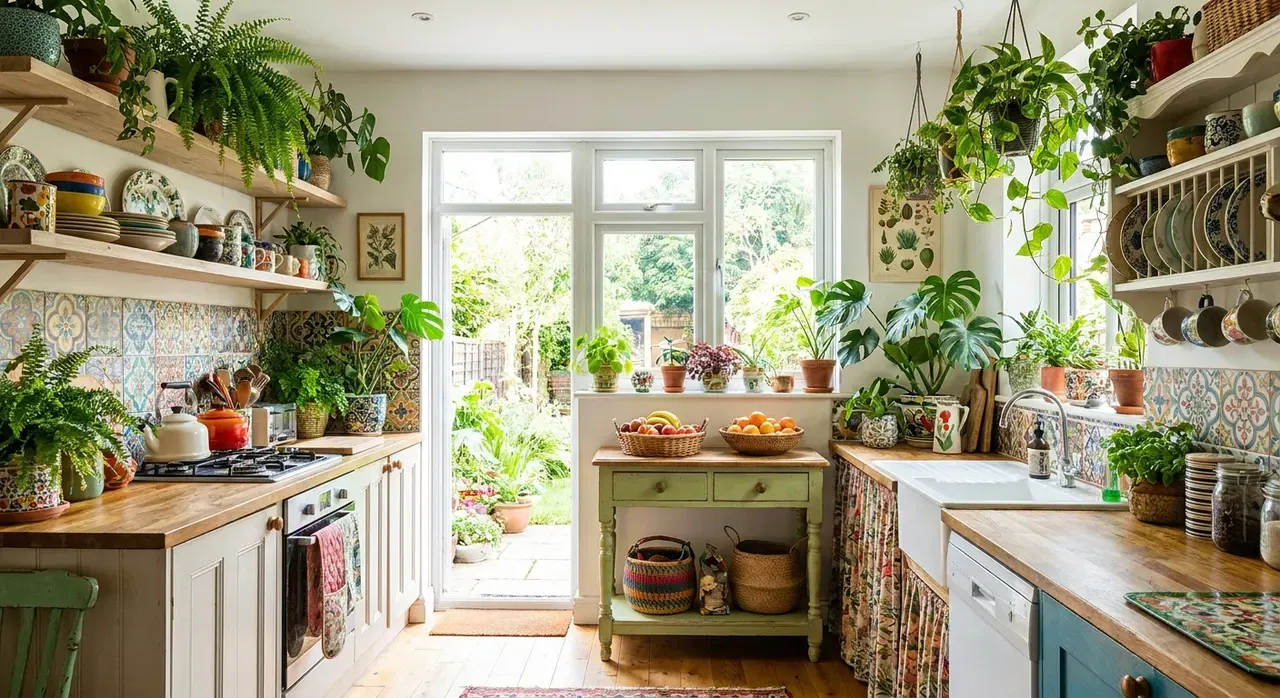 Maximalistisch Keuken - planten en groen accent