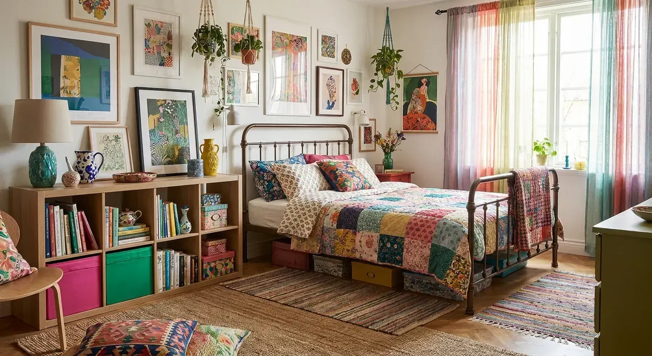 Maximalistisch Slaapkamer - budgetvriendelijke look