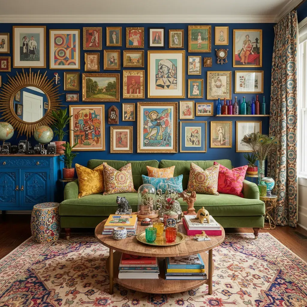 Maximalistisch Woonkamer - galerij wand