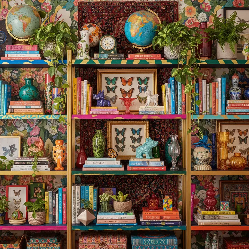 Maximalistisch Woonkamer - rekken en opbergen