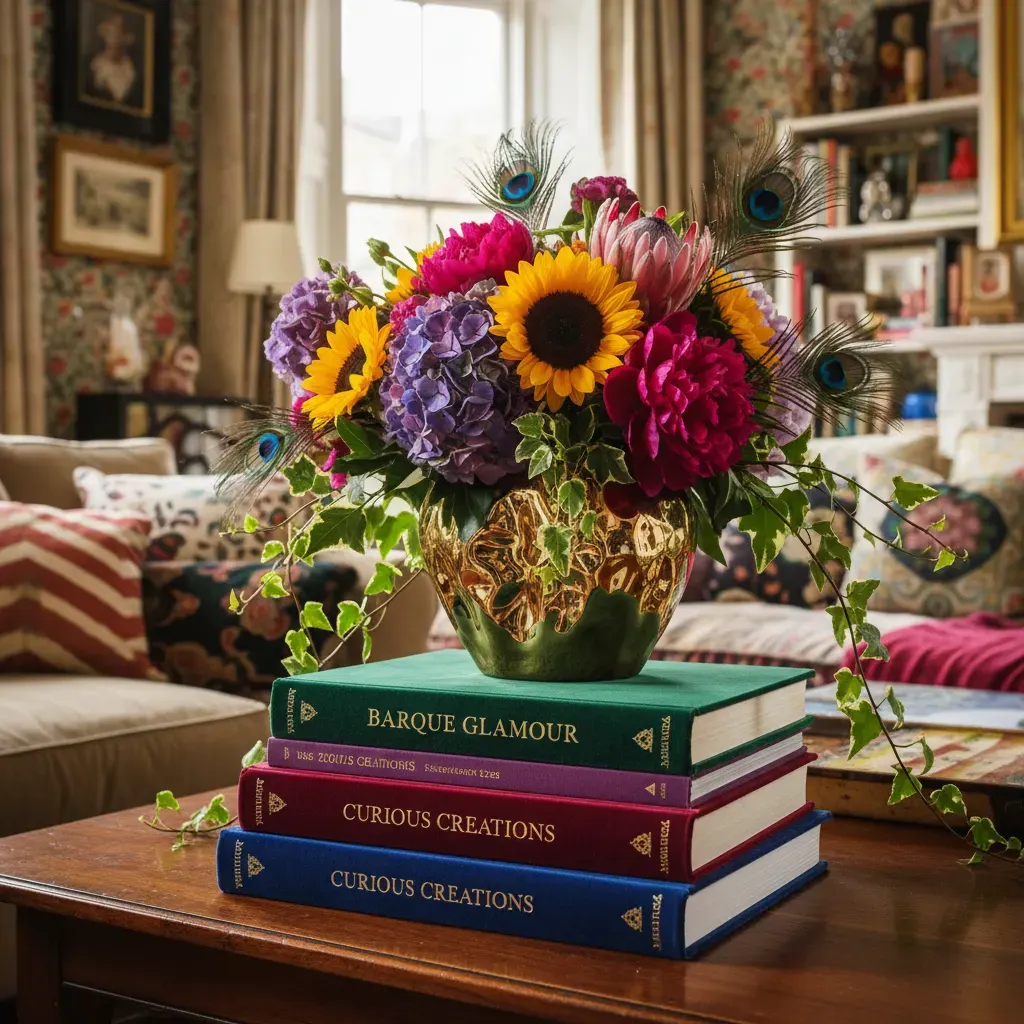 Maximalistisch Woonkamer - detail van materialen en textuur