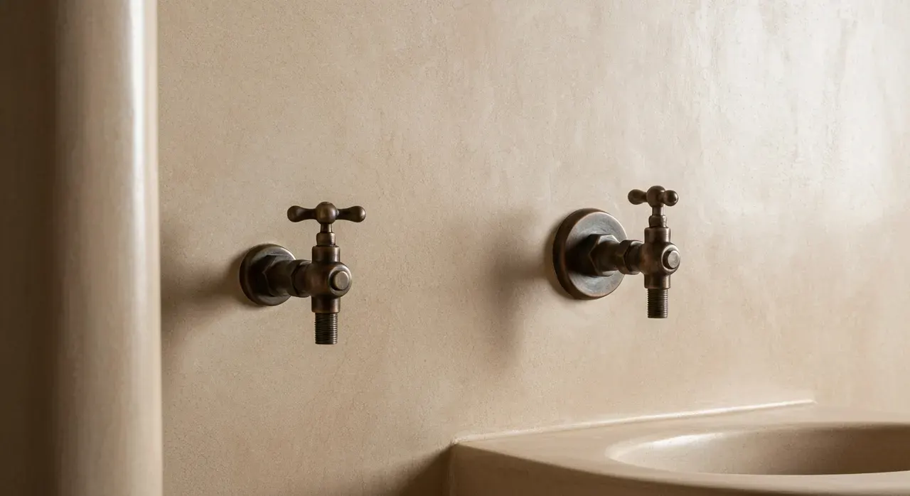 Mediterraans Badkamer - detail van materialen en textuur