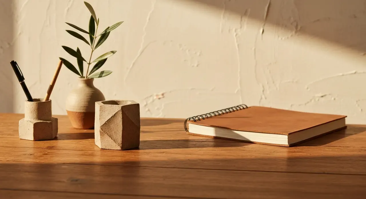 Mediterraans Werkkamer - detail van materialen en textuur