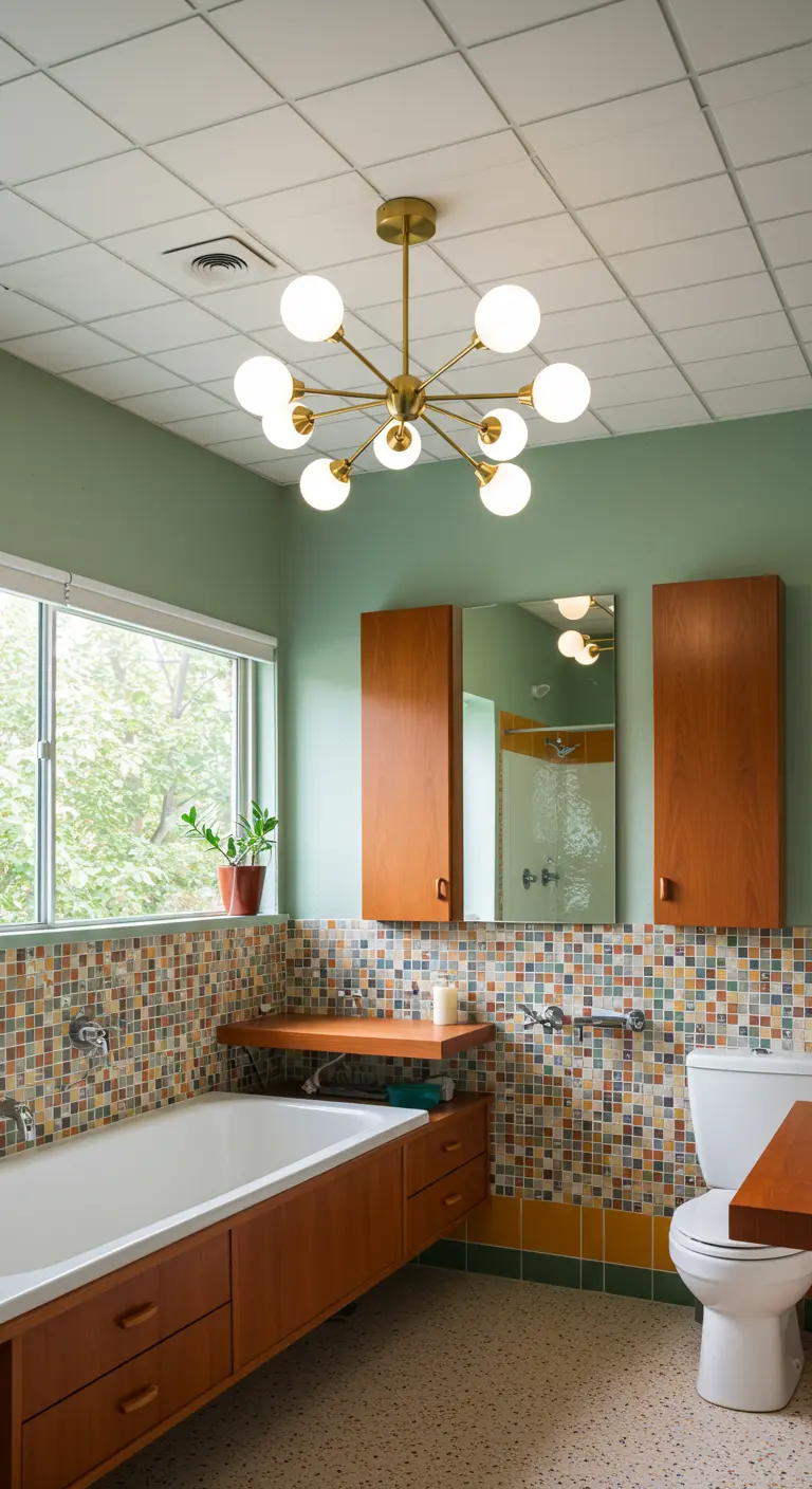 Midcentury Modern Badkamer - sfeervolle badkamer 11