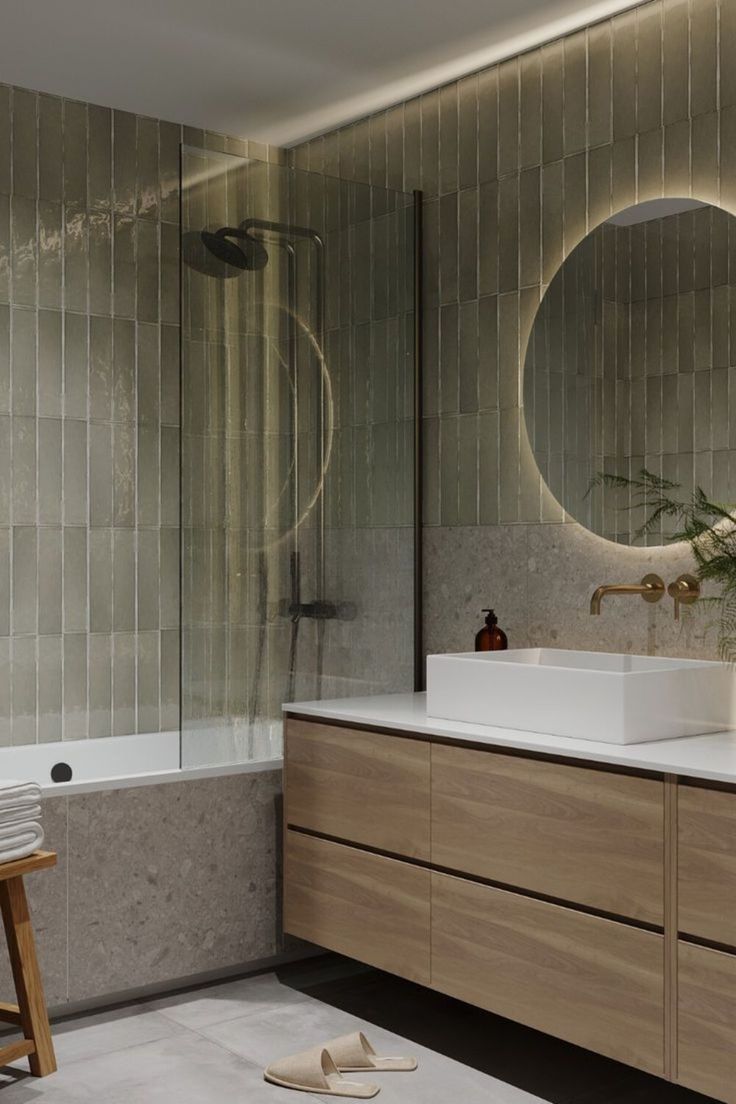 Midcentury Modern Badkamer - sfeervolle badkamer 19