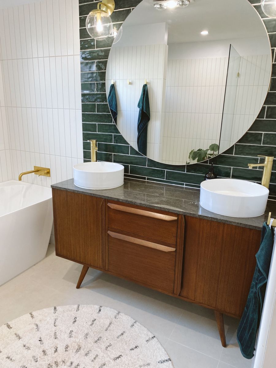 Midcentury Modern Badkamer - sfeervolle badkamer 4
