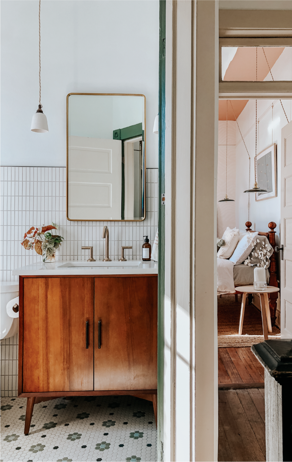 Midcentury Modern Badkamer - sfeervolle badkamer 5