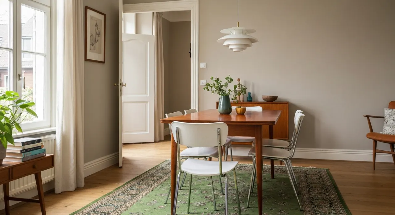 Midcentury Modern Eetkamer - kleurenpalet en sfeer