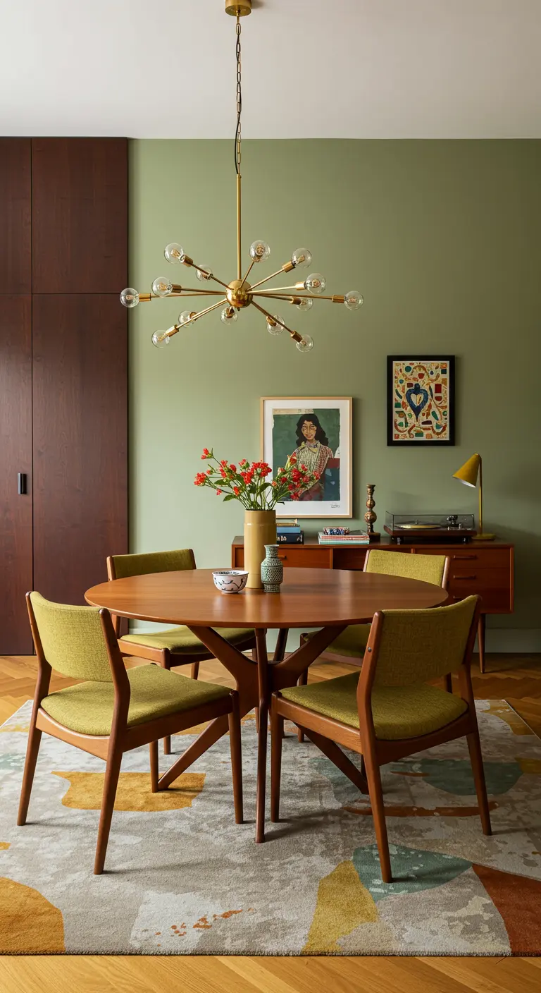 Midcentury Modern Eetkamer - sfeervolle eetkamer 6