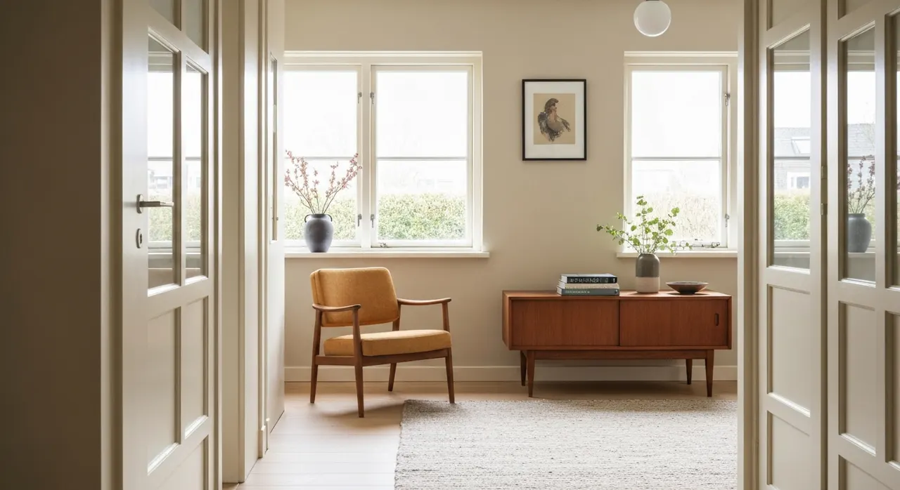 Midcentury Modern Hal - kleurenpalet en sfeer